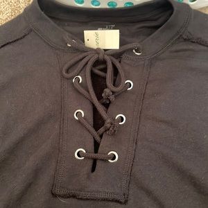 Black Aerie lace up sweatshirt